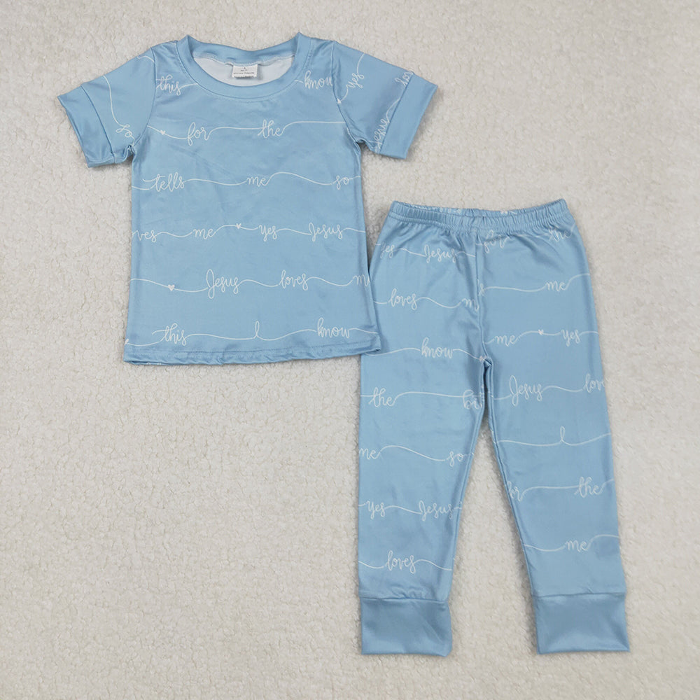 Baby Boys Green Jesus Love Shirt Pants Pajamas