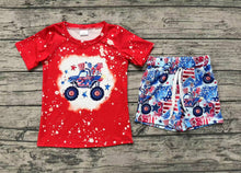 Load image into Gallery viewer, Baby Boys 4th Of July Truck Tee Top Summer Shorts Clothes Sets

