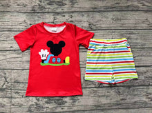 Load image into Gallery viewer, Baby Boys Red Mouse Head Shirt Top Stripes Shorts Clothes Sets
