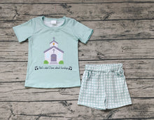 Load image into Gallery viewer, Baby Boys Church Shirt Top Checkered Pockets Shorts Clothes Sets
