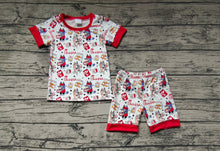 Load image into Gallery viewer, Baby Boys Red Dogs Fries Chips Short Sleeve Shirt Shorts Pajamas Clothes Sets
