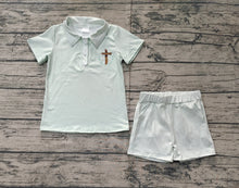 Load image into Gallery viewer, Baby Boys Easter Cross Tee Shorts Clothes Sets
