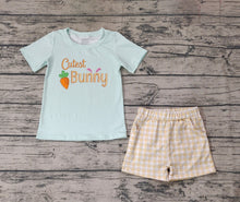 Load image into Gallery viewer, Baby Boys Easter Cute Bunny Shirts Checkered Shorts Clothes Sets
