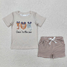 Load image into Gallery viewer, Baby Boys Go To The Zoo Animal Tee Shirt Shorts Clothes Sets
