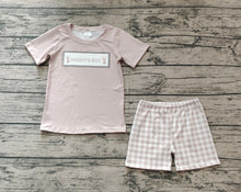 Load image into Gallery viewer, Baby Boys Daddy&#39;s Boy Deers Top Checkered Shorts Clothes Sets
