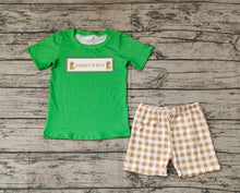 Load image into Gallery viewer, Baby Boys Daddy&#39;s Boy Dogs Top Checkered Shorts Clothes Sets

