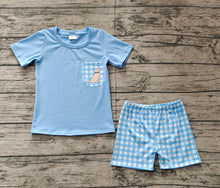 Load image into Gallery viewer, Baby Boys Blue Dog Pocket Shirt Shorts Clothes Sets
