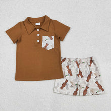 Load image into Gallery viewer, Baby Boys Brown Shirts Duck Call Camouflage Shorts Clothes Sets
