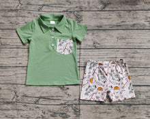 Load image into Gallery viewer, Baby Boys Green Pocket Shirts Fishing Shorts Clothes Sets
