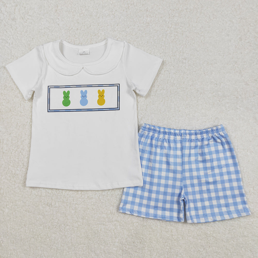 Baby Boys Easter Rabbits Collar Shirts Shorts Clothes Sets