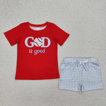 Load image into Gallery viewer, Baby Boys God is Good Baseball Shirt Shorts Clothes Sets

