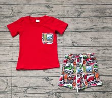 Load image into Gallery viewer, Baby Boys Car Cactus Pocket Shirts Shorts Clothes Sets
