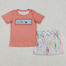 Load image into Gallery viewer, Baby Boys Sea Animals Shirt Stripes Shorts Outfits Sets
