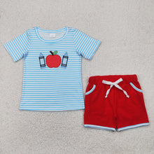 Load image into Gallery viewer, Sibling Embroidery Baby Boys Top Shorts Back To School Clothes Sets
