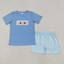 Load image into Gallery viewer, Sibling Embroidery Baby Boys Top Shorts Back To School Clothes Sets

