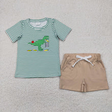 Load image into Gallery viewer, Sibling Embroidery Baby Boys Top Shorts Back To School Clothes Sets
