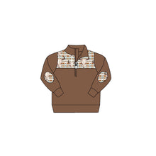 Load image into Gallery viewer, Baby boys western brown cow skull pullover tops

