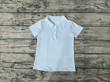 Load image into Gallery viewer, Baby Boys Pink Stripes Short Sleeve Buttons Tee Shirts Tops
