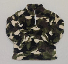 Load image into Gallery viewer, Baby Boys Green Camo Zip Pullovers Tee Tops
