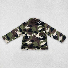Load image into Gallery viewer, Baby Boys Green Camo Zip Pullovers Tee Tops
