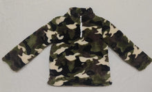 Load image into Gallery viewer, Baby Boys Green Camo Zip Pullovers Tee Tops
