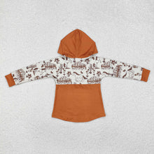 Load image into Gallery viewer, Baby Boys Western Horse Cactus Hooded Long Sleeve Tee Tops
