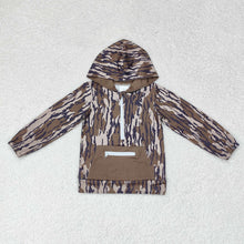 Load image into Gallery viewer, Baby Boys Dark Green Camo Hooded Zip Pocket Fall Pullovers Tops
