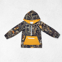 Load image into Gallery viewer, Baby Boys Mustard Camo Hooded Zip Fall Pullovers Tops
