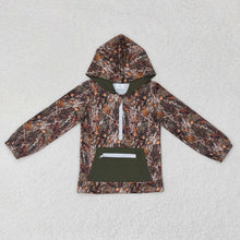 Load image into Gallery viewer, Baby Boys Green Camo Hooded Zip Fall Pullovers Tops
