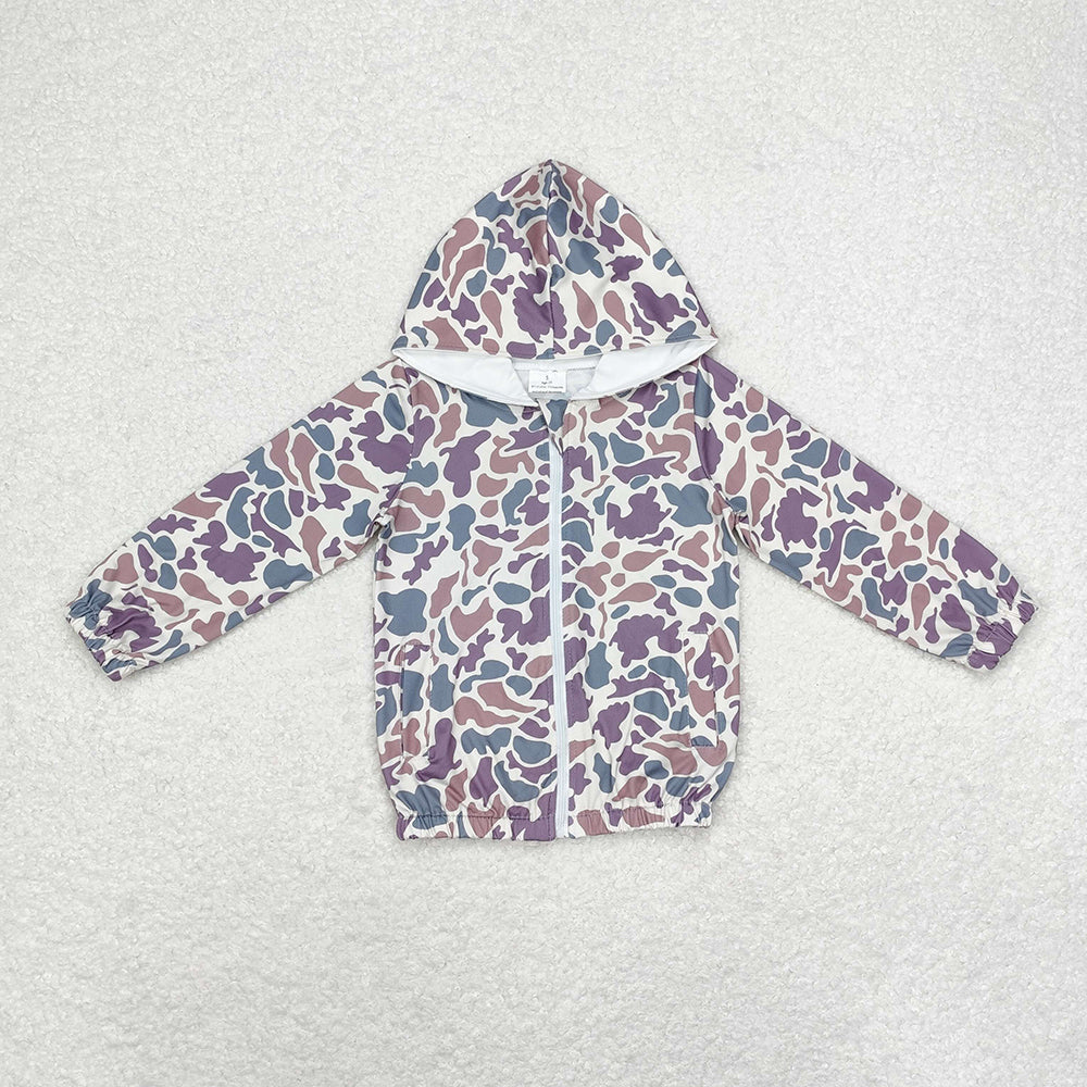 Baby Boys Grey Camo Hooded Long Sleeve Zip Jackets Tops