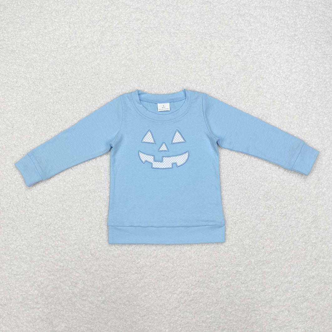 Sibling Baby Boys Girls Embroidery Ghost Pumpkins Halloween Tee Shirts Top Rompers
