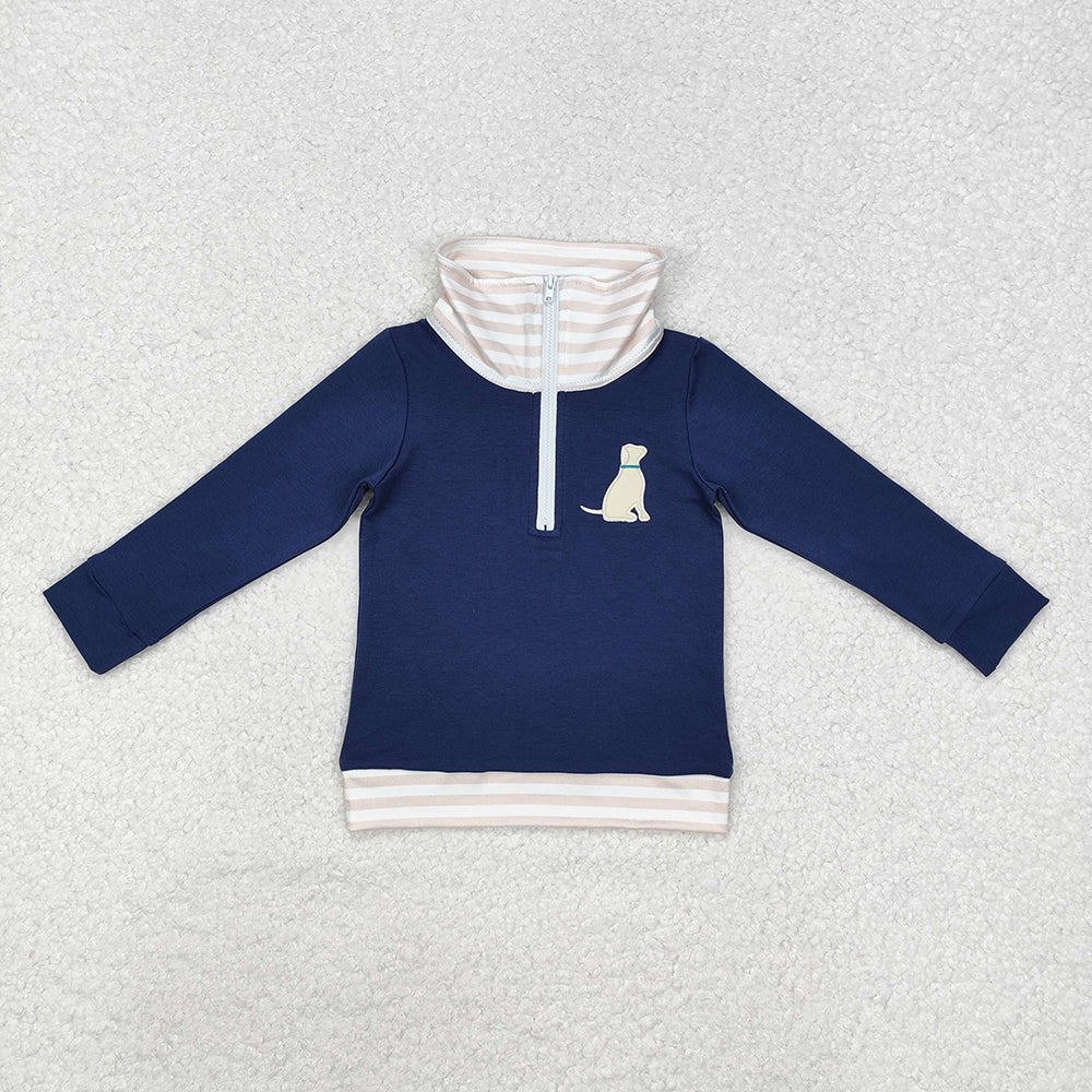 Baby Boys Dog Zip Long Sleeve Pullovers Tops