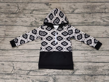 Load image into Gallery viewer, Baby Boys Western Black Aztec Fall Hooded Pullovers Tops
