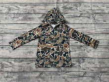 Load image into Gallery viewer, Baby Boys Dark Brown Camo Long Sleeve Hooded Tops
