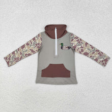 Load image into Gallery viewer, Baby Boys Green Camo Zip Duck Hunting Pullovers Tops
