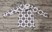 Load image into Gallery viewer, Baby Boys Western Aztec Zip Quater Pullovers Tops
