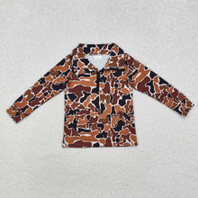 Load image into Gallery viewer, Baby Boys Brown Camo Long Sleeve Zip Pullovers Tops
