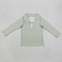 Load image into Gallery viewer, Baby Boys Green Stripes Zip Shirt Pullovers Tops

