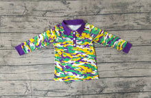 Load image into Gallery viewer, Baby Boys Mardi Gras Purple Camo Long Sleeve Tee Shirts Tops
