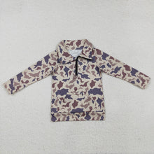Load image into Gallery viewer, Baby Boys Grey Khaki Camo Zip Pocket Pullovers Tops
