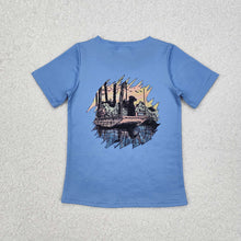 Load image into Gallery viewer, Baby Boys Blue Dog Fishing Hunting Tee Shirts Tops
