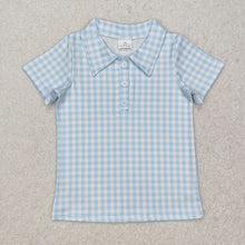 Load image into Gallery viewer, Baby Boys Blue Checkered Buttons Shirts Tops
