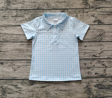 Load image into Gallery viewer, Baby Boys Blue Checkered Buttons Shirts Tops
