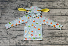Load image into Gallery viewer, Baby Boys Easter Green Rabbits Eggs Long Sleeve Hooded Ears Tops

