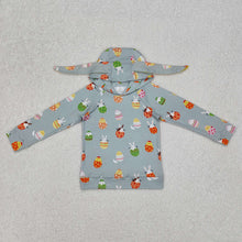 Load image into Gallery viewer, Baby Boys Easter Green Rabbits Eggs Long Sleeve Hooded Ears Tops
