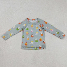 Load image into Gallery viewer, Baby Boys Easter Green Rabbits Eggs Long Sleeve Raglan Tops
