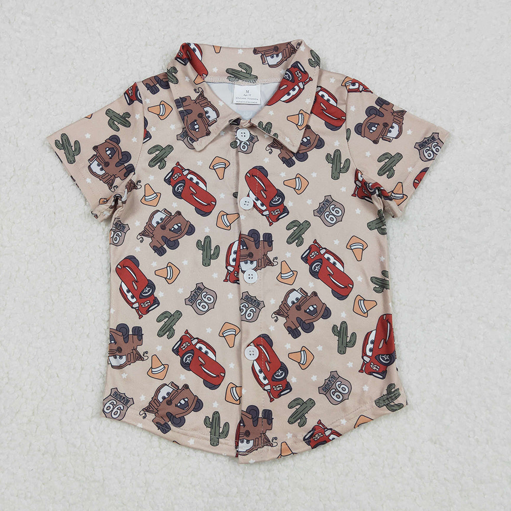 Baby Boys Western Cars Cactus Buttons Tee Shirts Tops