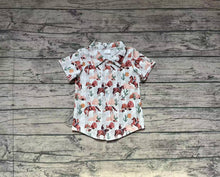 Load image into Gallery viewer, Baby Boys Western Cow Cactus Buttons Tee Shirts Tops
