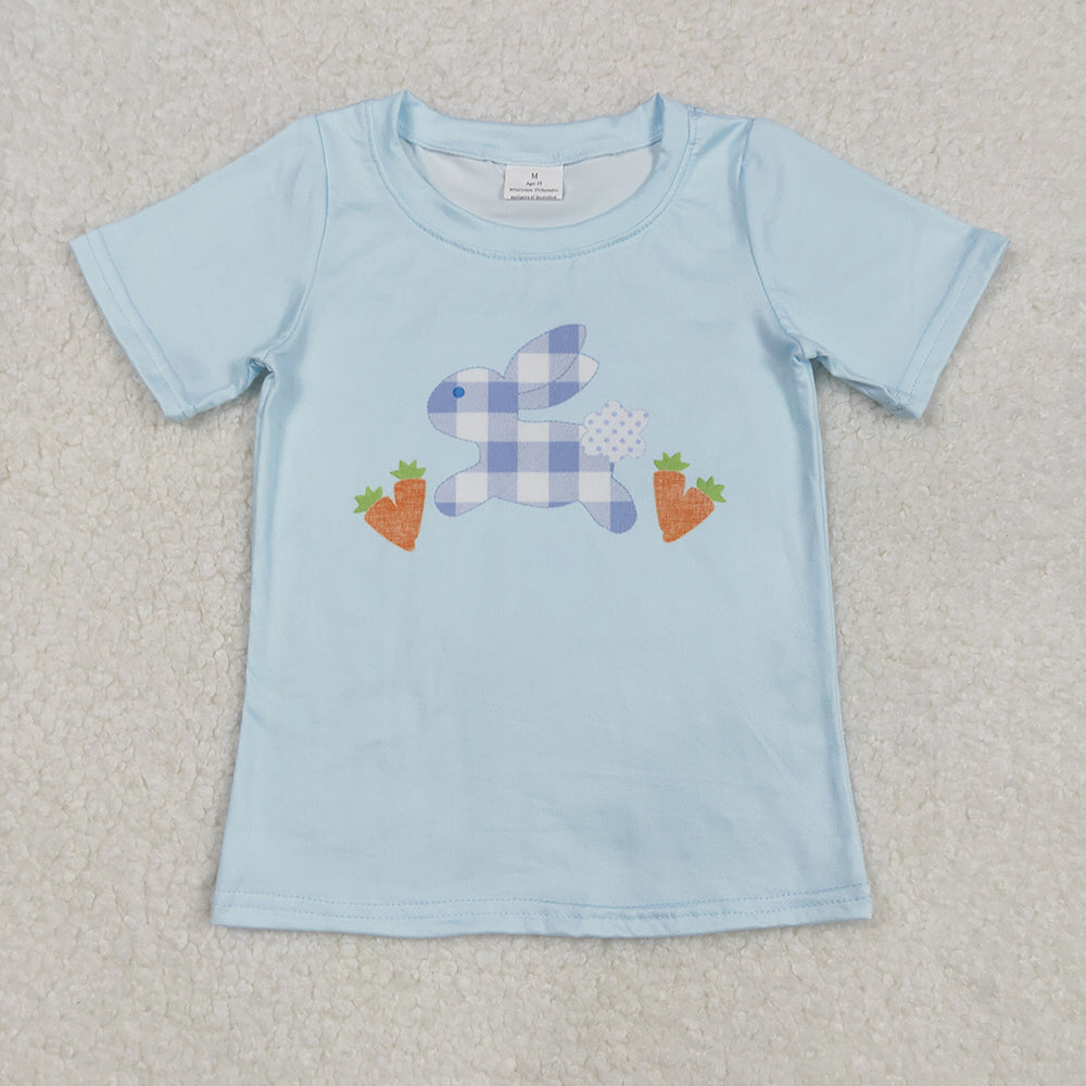 Baby Boys Rabbit Easter Carrots Short Sleeve Shirts Tops