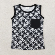 Load image into Gallery viewer, Baby Boys Black Smile Pocket Sleeveless Shirt Tops
